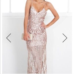 Showpo “Be my Lover” Rose Gold Dress!!